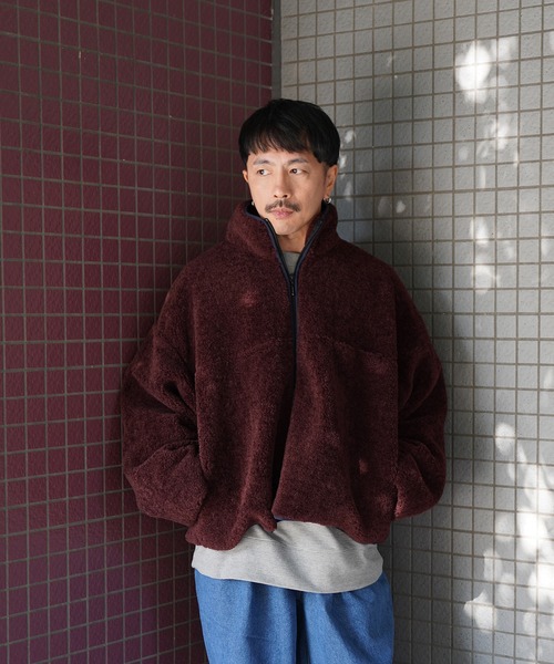 Aphlotus ブルゾン アウター ボアフリースジャケット メンズ