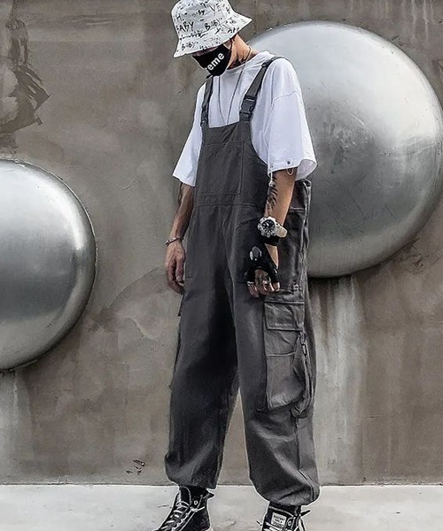 オーバーオール サロペット 「WARAIJOGO」ワイドシルエットカーゴ