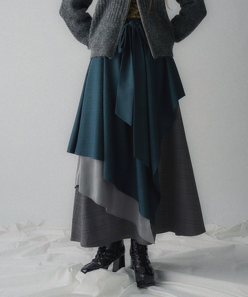 HARE（ハレ） スカート MIXチェックフレアスカート(HARE) : ZOZOTOWN