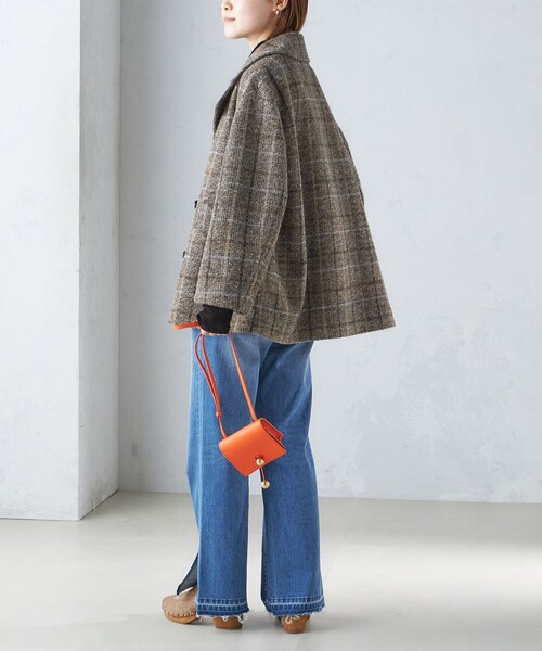 SHIPS（シップス） ピーコート pコート スライバー チェック ショート