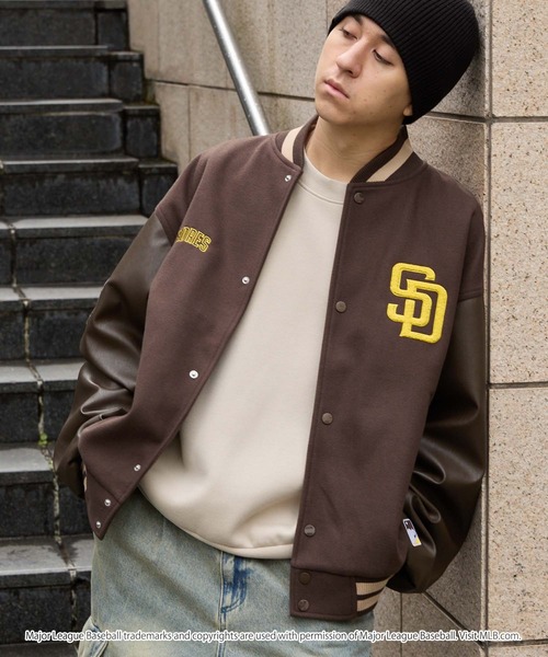 MLB スタジャン MLB/メジャーリーグベースボール 別注 ワッペン刺繍