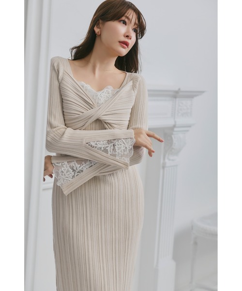 Her lip to ワンピース Lilou Lace Hem Knit Dress : ZOZOTOWN Yahoo