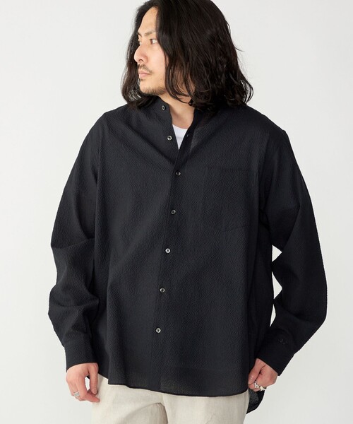 SHIPS（シップス） シャツ SHIPS: エアー サッカー バンドカラー