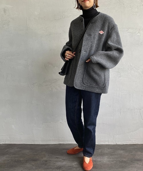 Danton（ダントン） ジャケット ノーカラージャケット ウールライト