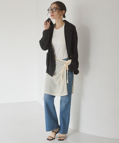 ANGIE ジャケット テーラードジャケット シアー ジャケット レディース