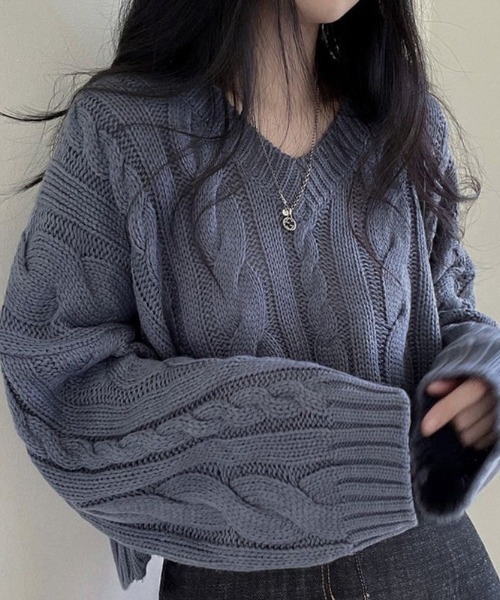 gossip!ロサンゼルス ニット セーター ほっこり＆暖か。クロップド丈