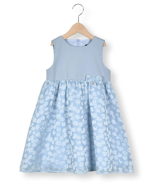 BeBe（ベベ） ワンピース 「日本製」シアー花柄切替ワンピース(110