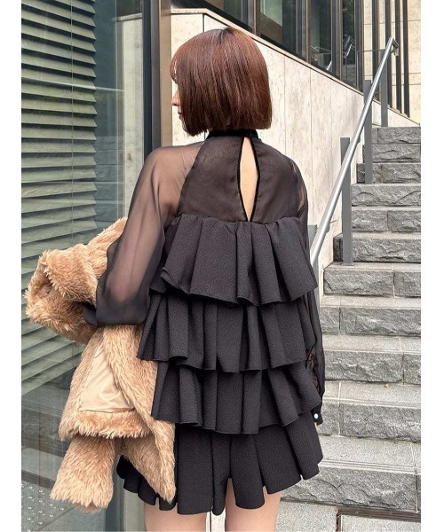 SNIDEL（スナイデル） ドレス ティアードラッフルミニドレス