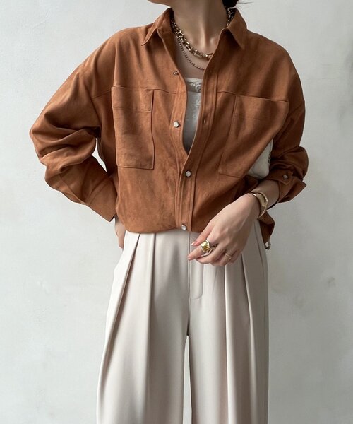 DouDou（ドゥドゥ） ブラウス シャツ スウェードシャツ レディース