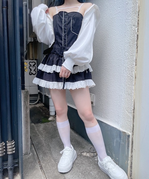 lilLilly（リルリリー） ワンピース フリルシャツベルトキャミワンピ