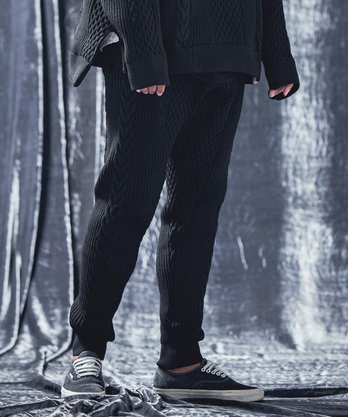 ANGENEHM（アンゲネーム） パンツ mp12732-Light yarn cable stitch
