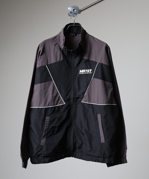SUGGESTION ナイロンジャケット Nylon switching full zip blouson