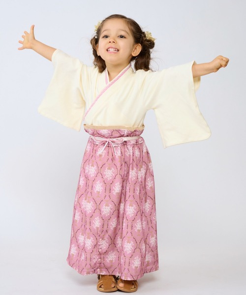 SweetMommy（スウィートマミー） 着物 2ピース キッズ袴 ダマスク柄