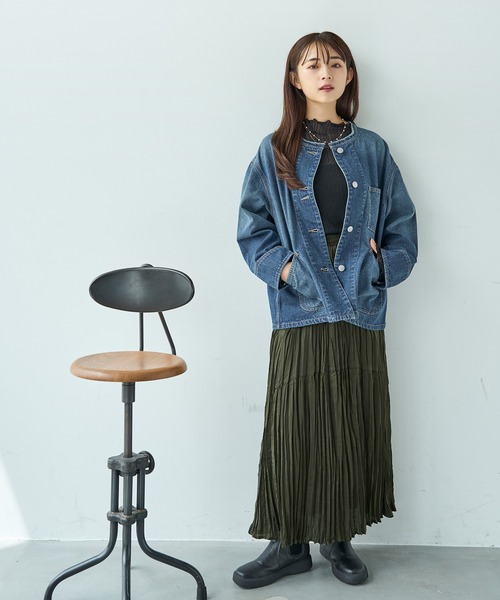 mil（ミル） スカート ワッシャーサテン ロングスカート「588098