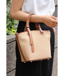 かごバッグ カゴバッグ 「イタリア製」本革ハンドル 2WAYかごバッグ