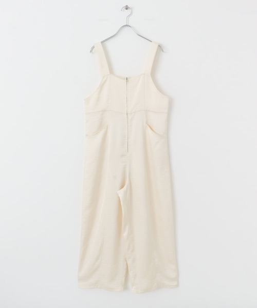 KBF（ケービーエフ） サロペット オーバーオール フロントZIPサテン