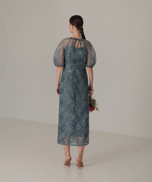 Leja（レジャ） ドレス 「LEJA」スパンコール花柄レース刺繍スリットI