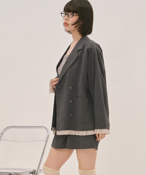 loin nuit ジャケット テーラードジャケット frill layered design