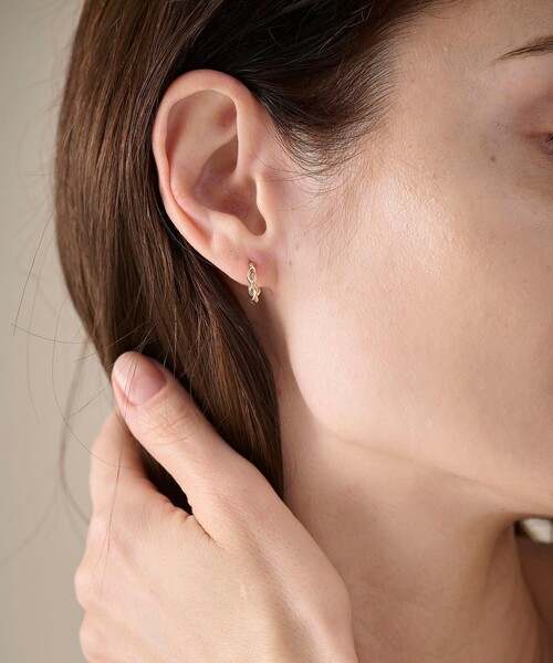 ete（エテ） ピアス K10YG ツイスト フープ ピアス レディース