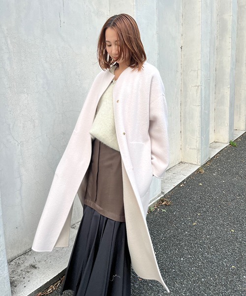 FRAY I.D（フレイ・アイディー） ノーカラーコート 1 グリーン