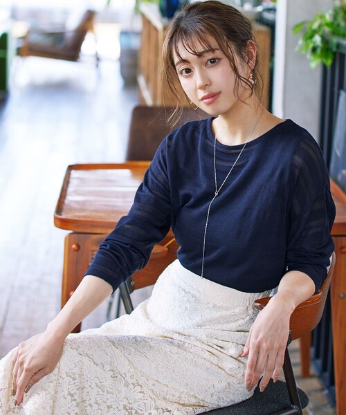 Tiaclasse アンサンブル 「インナーセット・洗える」ボーダー編み