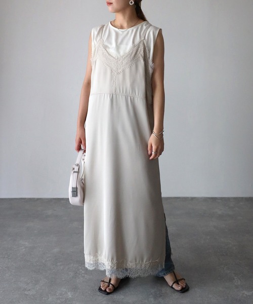 Riberry（リベリー） ワンピース サテンレースキャミワンピース