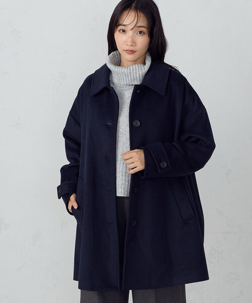 COMME CA ISM（コムサイズム） ステンカラーコート コート ウール混