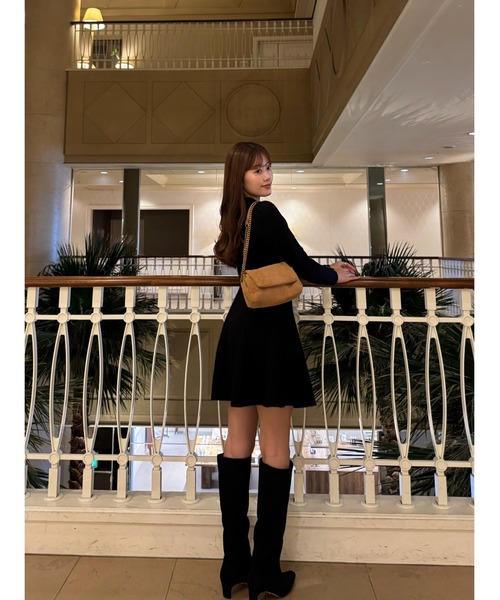 Her lip to ワンピース Paneled Flared Knit Mini Dress : ZOZOTOWN