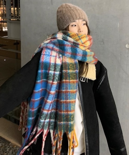 Sibra（シブラ） マフラー ストール マフラー チェック柄 大判