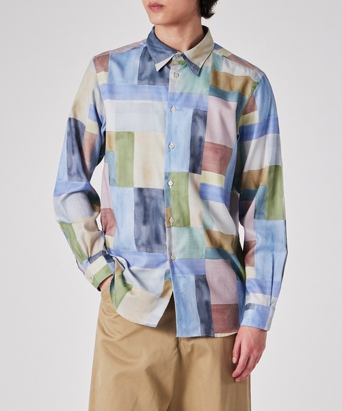 PS Paul Smith シャツ カラーブロック カジュアルシャツ / 152316 765X
