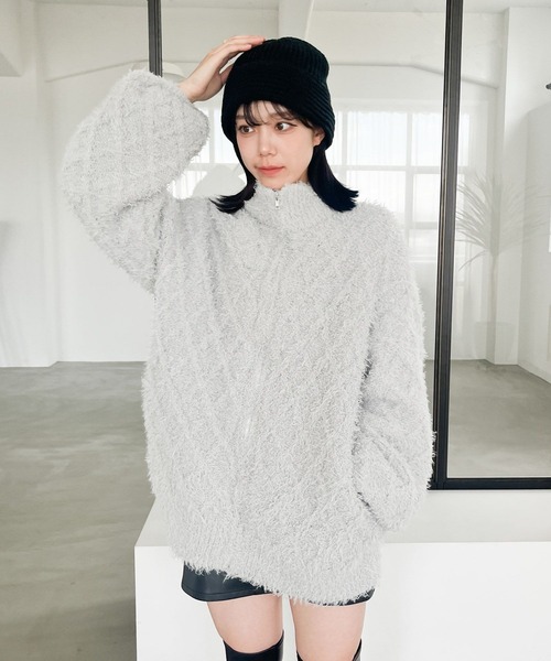 Heather（ヘザー） ジャケット ブルゾン シャギーニットZIPブルゾン