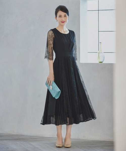 DRESS+（ドレスプラス） ドレス レースシフォンドッキングワンピース