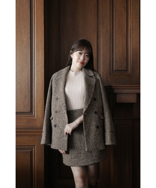 Her lip to ジャケット テーラードジャケット Hemingway Check Tweed