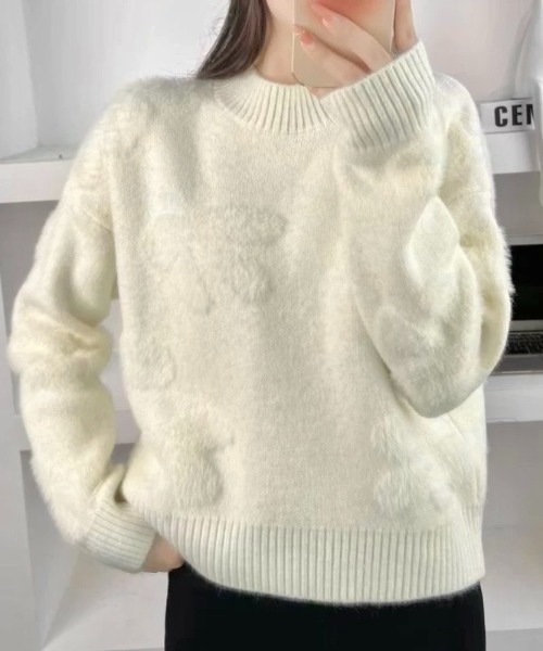 LADY LIKE（レディライク） ニット セーター リボン柄モックネック