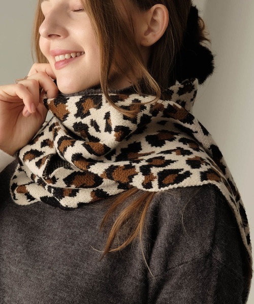 Mia マフラー ストール レオパードJQマフラー レディース : ZOZOTOWN