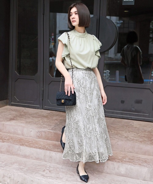 GIRL DRESS FOR NOW スカート 「La mieux」フルール柄チュールレース