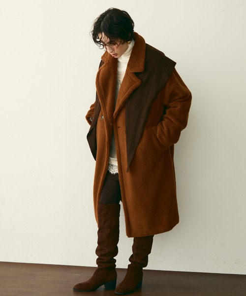 Trish（トリッシュ） コート チェスターコート ボアダブルロングコート