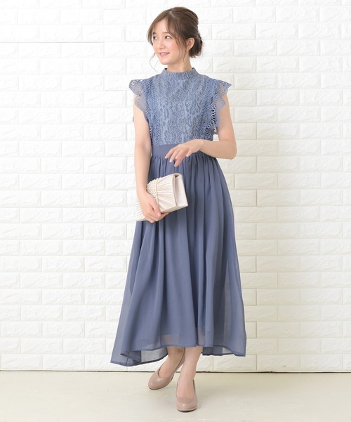Lace Ladies（レースレディース） ドレス フリルノースリーブロング