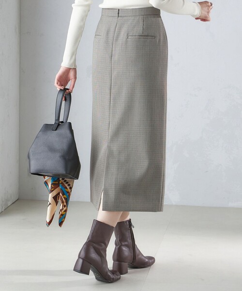 SHIPS（シップス） スカート ウール混 チェック タイト スカート