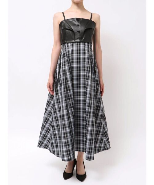 MERCURYDUO（マーキュリーデュオ） ワンピース フェイクレザービスチェ