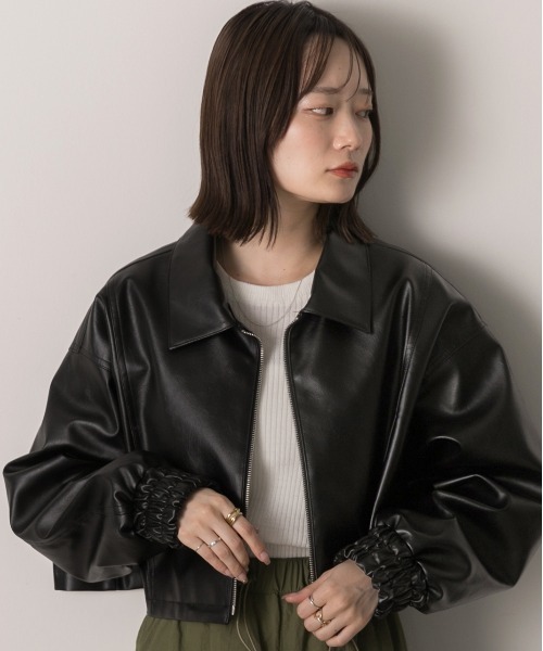 ad thie（アドティエ） レザージャケット ライダース ショート