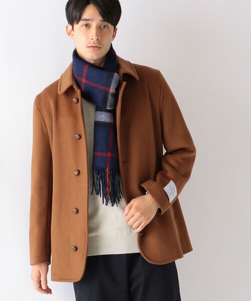 SHIPS any pコート ピーコート any: SORONA混 ストレッチ スーパー