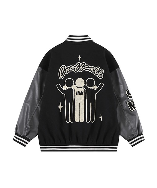 スタジャン 「HOOK」ユニセックス ワッペン 刺繍 カレッジ メンズ