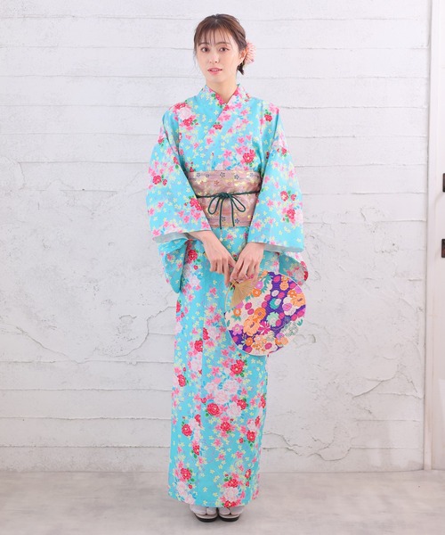 Girly Doll（ガーリードール） 浴衣 爽やかな配色。浴衣9点セット 和風