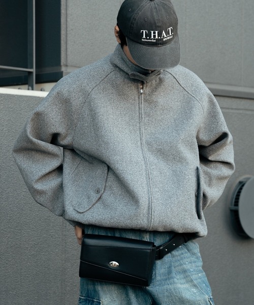 Bleme ブルゾン アウター ダブルジップ メルトンハリントンジャケット