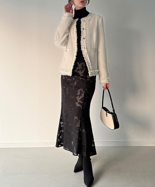 JUNOAH（ジュノア） ジャケット ノーカラージャケット 金ボタン