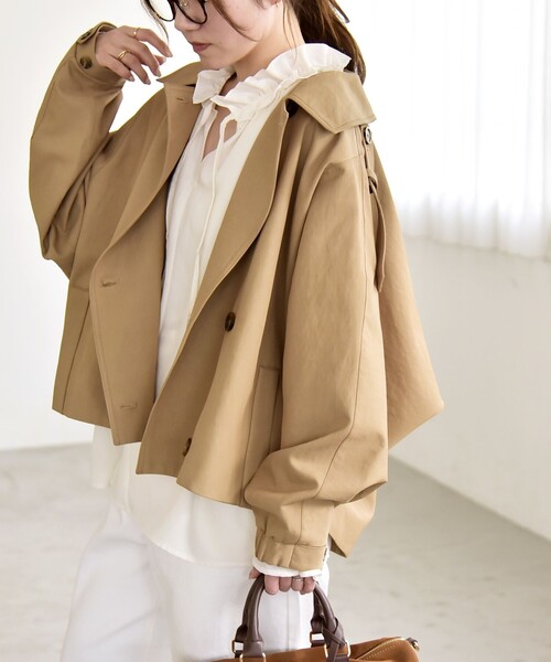 quaranciel トレンチコート コート quaranciel: ドルマンスリーブ