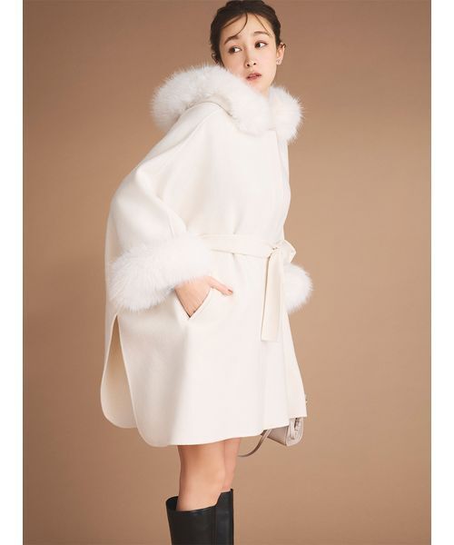 CELFORD（セルフォード） ポンチョ ファーポンチョコート レディース