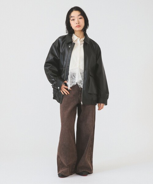 Ray BEAMS（レイ ビームス） ブルゾン アウター フェイクレザー