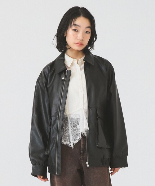 Ray BEAMS（レイ ビームス） ブルゾン アウター フェイクレザー